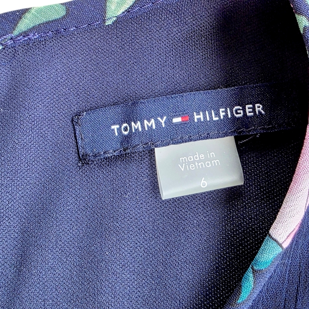Tommy Hilfiger Navy Floral Mini Dress – Size 6 - Picture 6 of 9